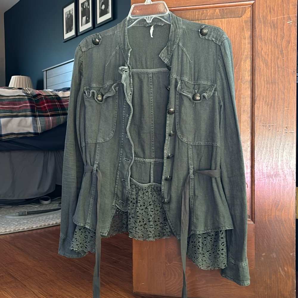 Free People Green Utility Jacket